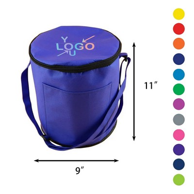 Round Insulated Cooler Tote Bag