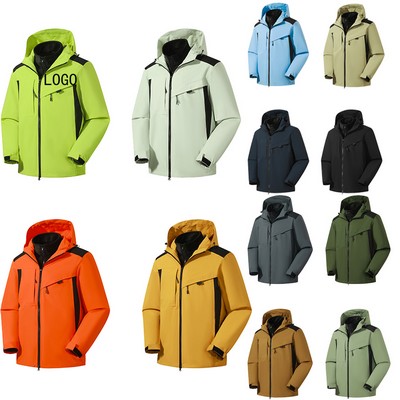 Three in One Waterproof and Windproof Silver Fox Fur Inner LiningTwo Piece Jacket